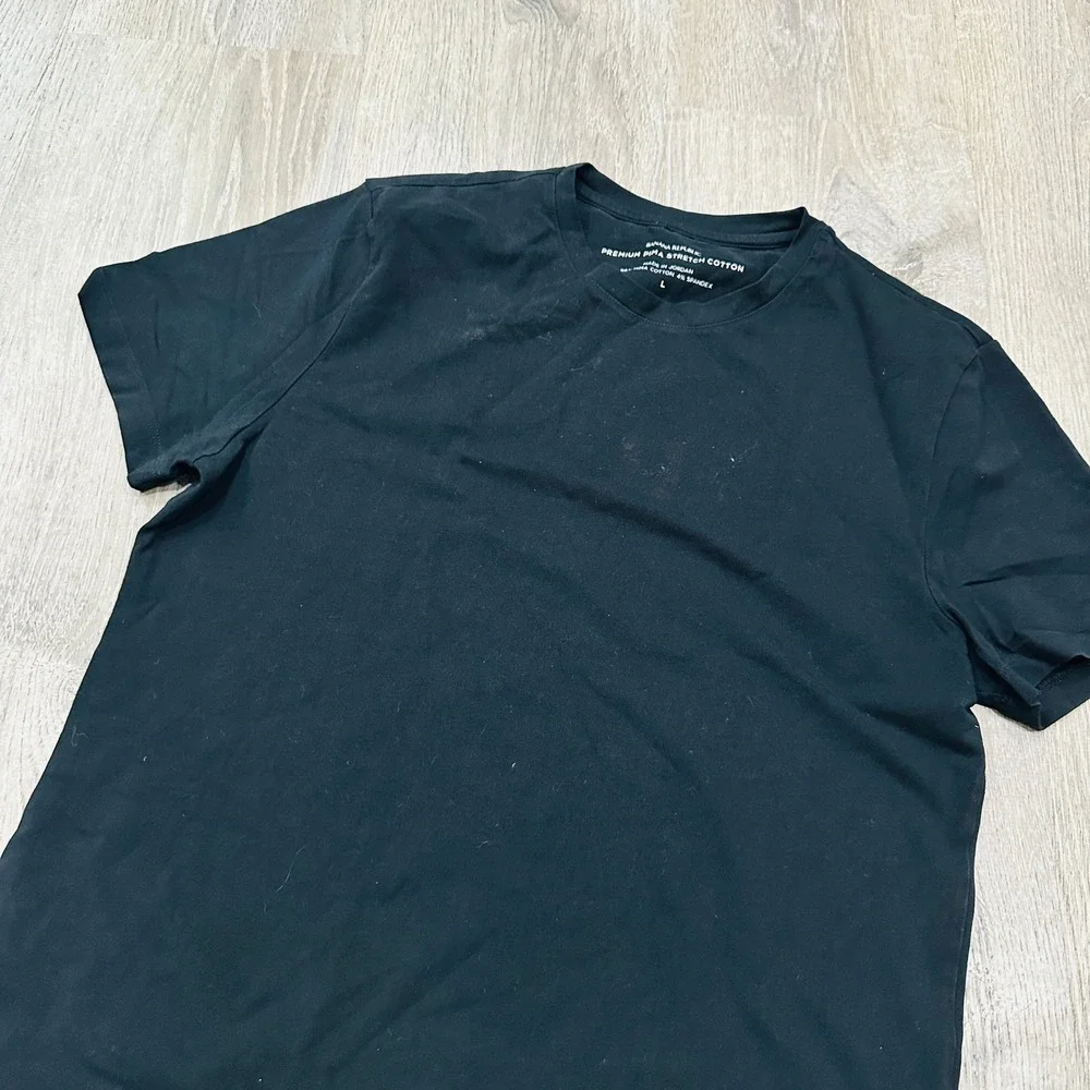 Banana Republic T Shirt Mens Large Black Premium Pima Stretch Cotton T-Shirt